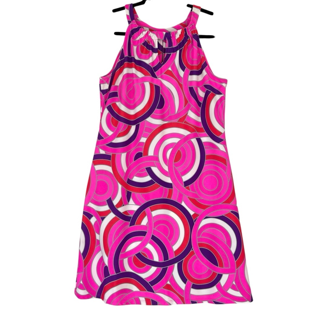 Jude Connolly Mod Mini Dress Sz S Pink Halter Vacation Resort Colorful